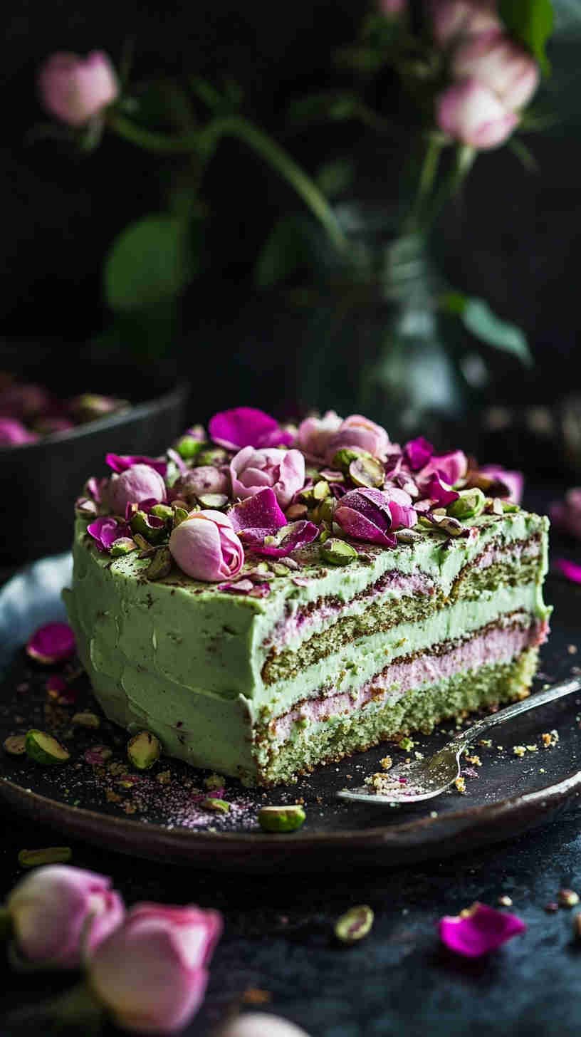 Pistachio and Rose Cake