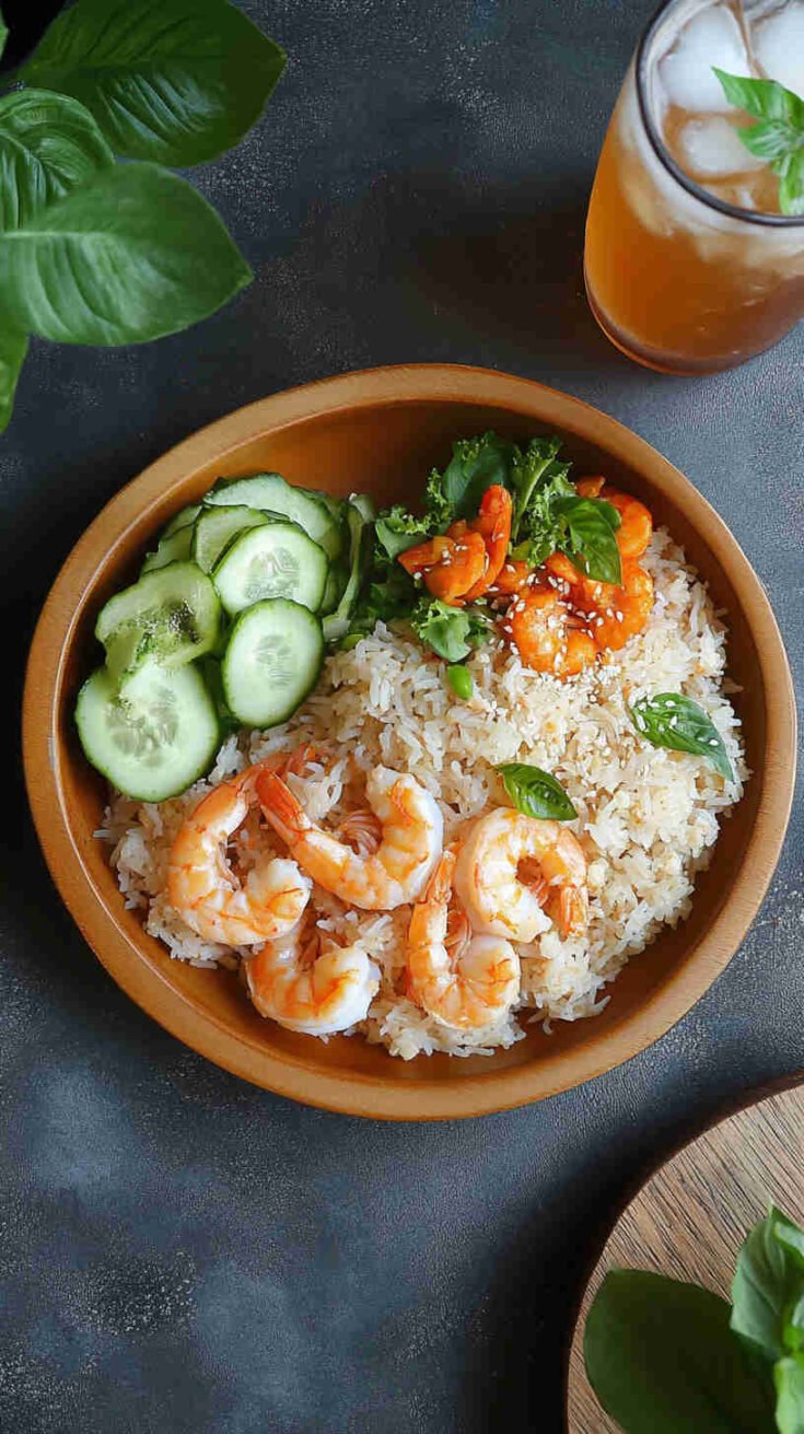 Prawn and Egg Fried Rice with Peas