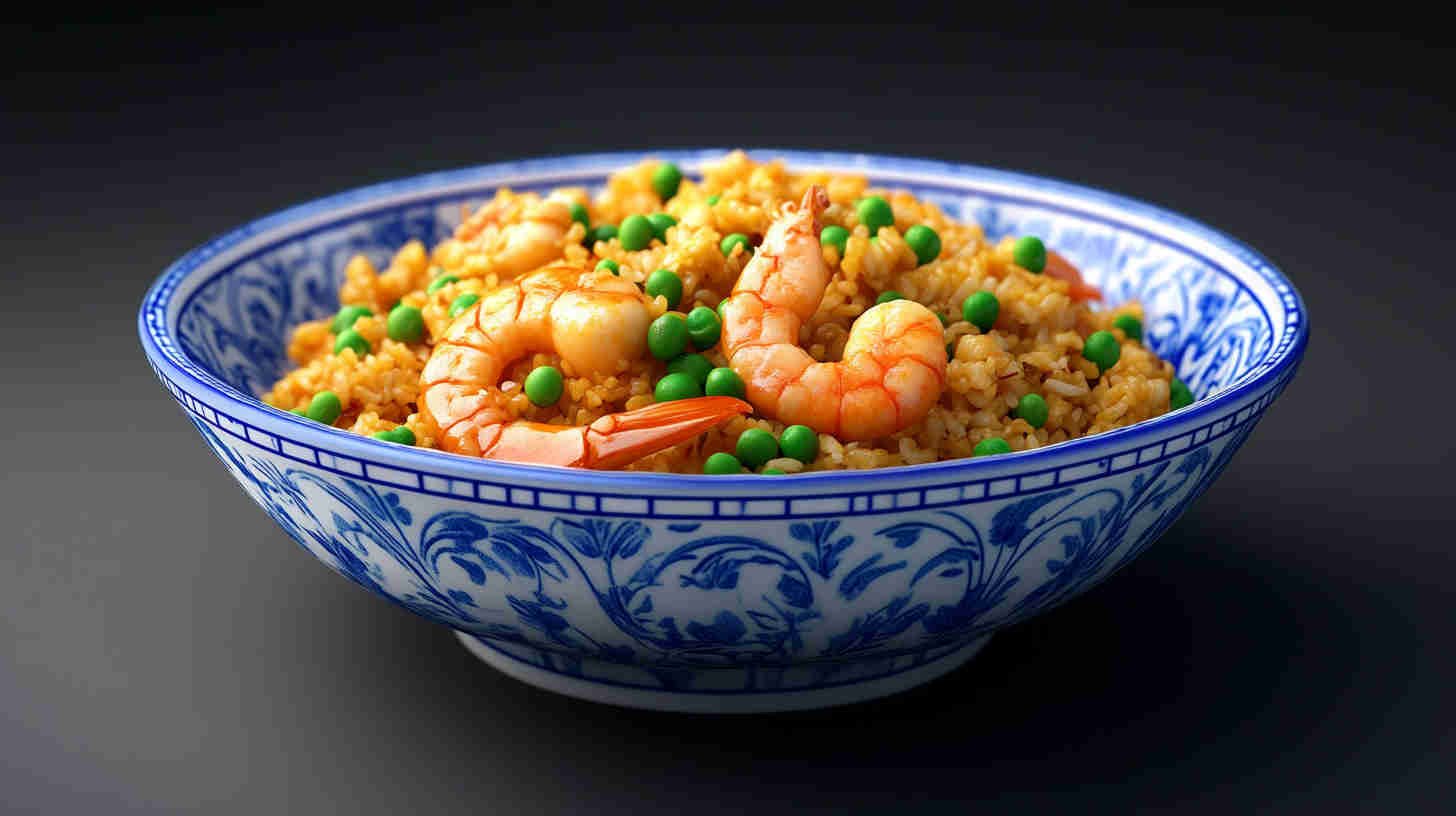 Prawn and Egg Fried Rice with Peas