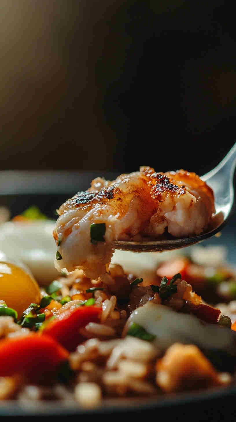 Prawn and Egg Fried Rice with Peas