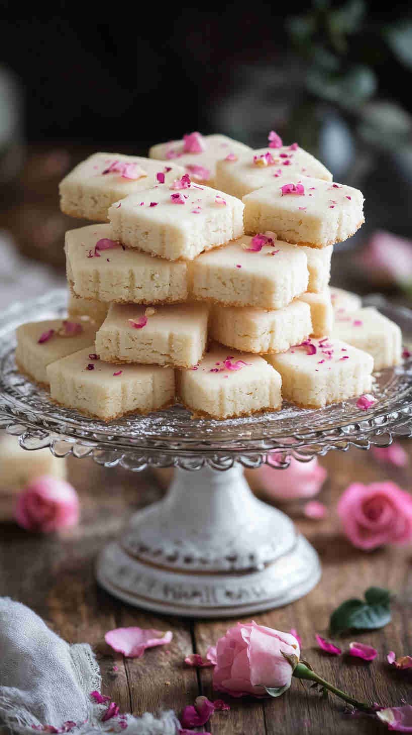 Rose Water Shortbread Cookies