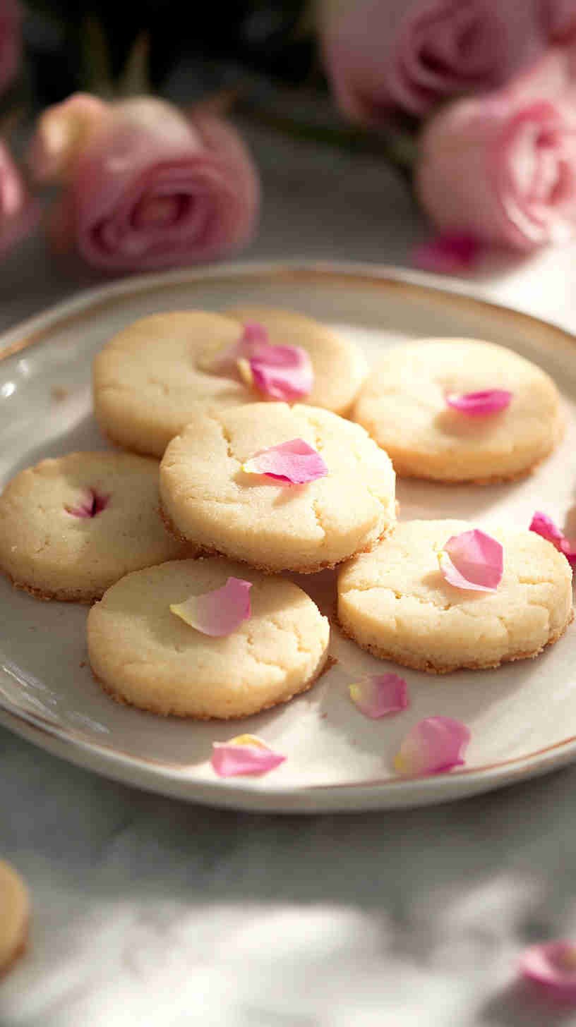 Rose Water Shortbread Cookies