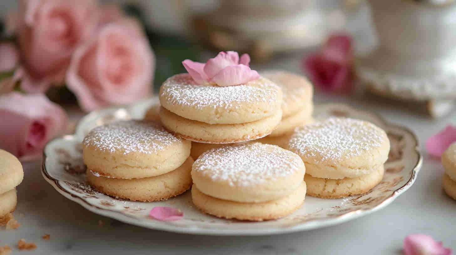 Rose Water Shortbread Cookies