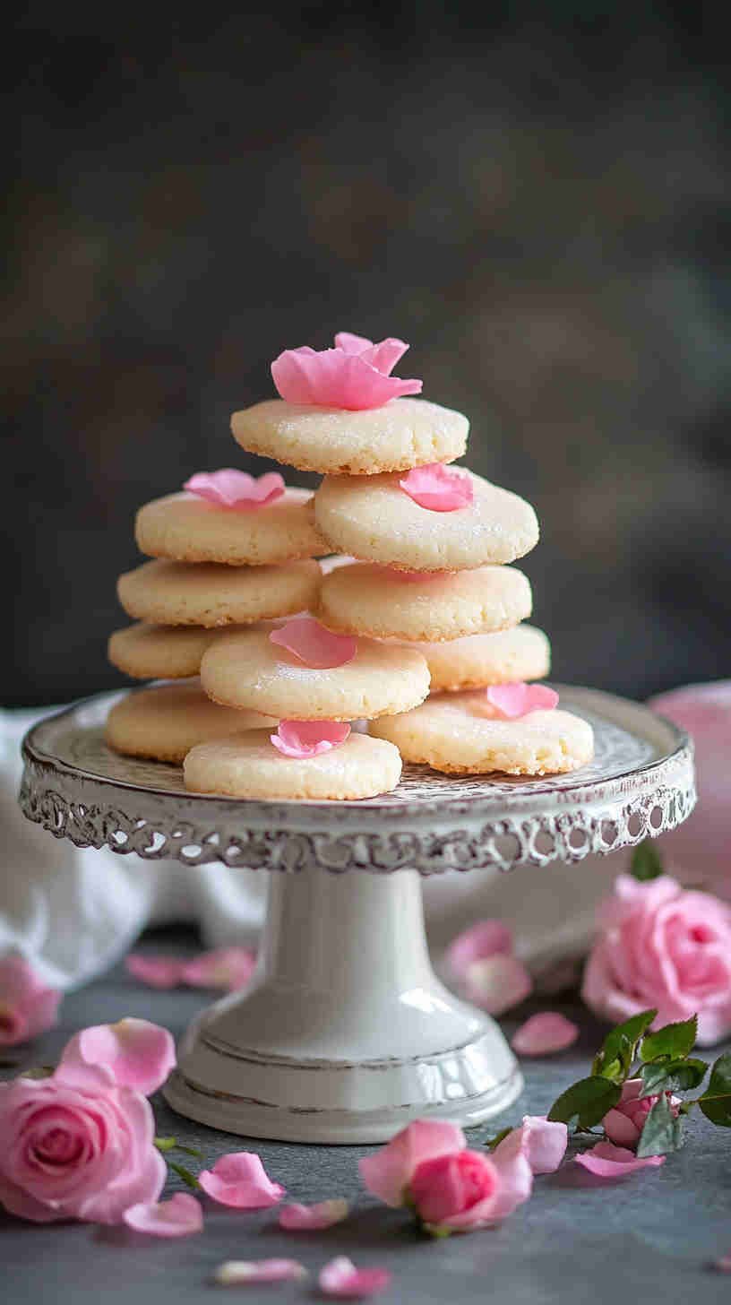 Rose Water Shortbread Cookies
