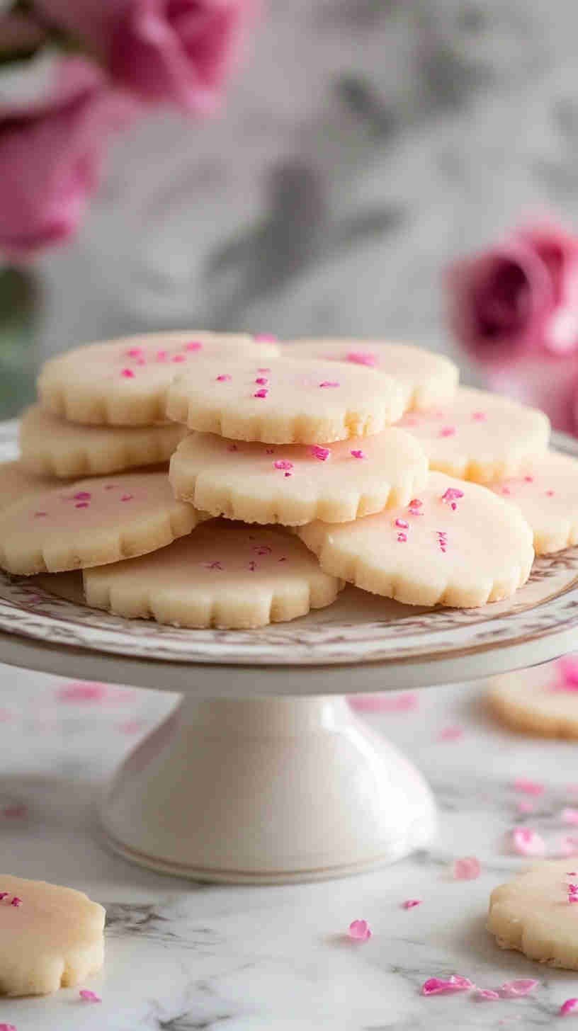 Rose Water Shortbread Cookies