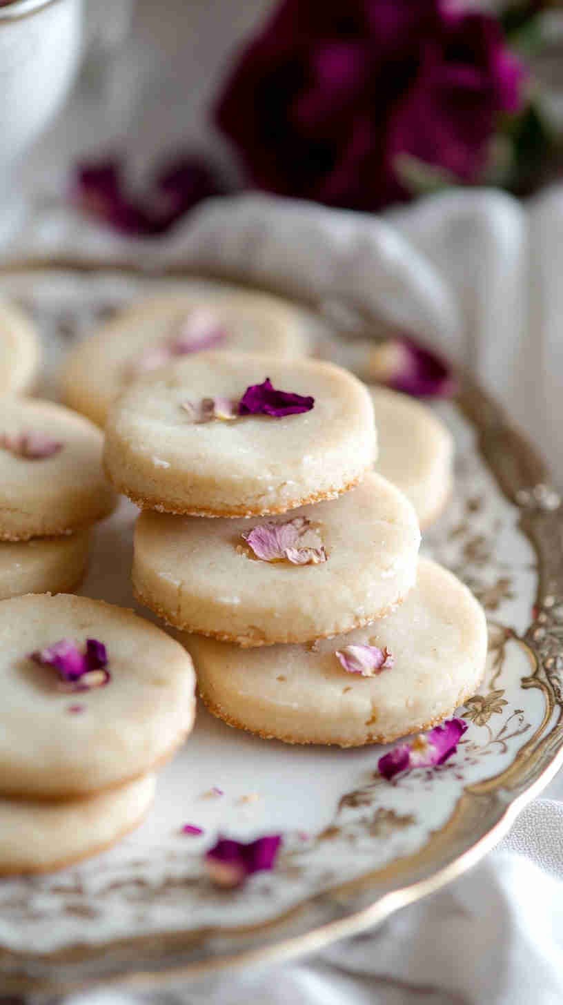 Rose Water Shortbread Cookies