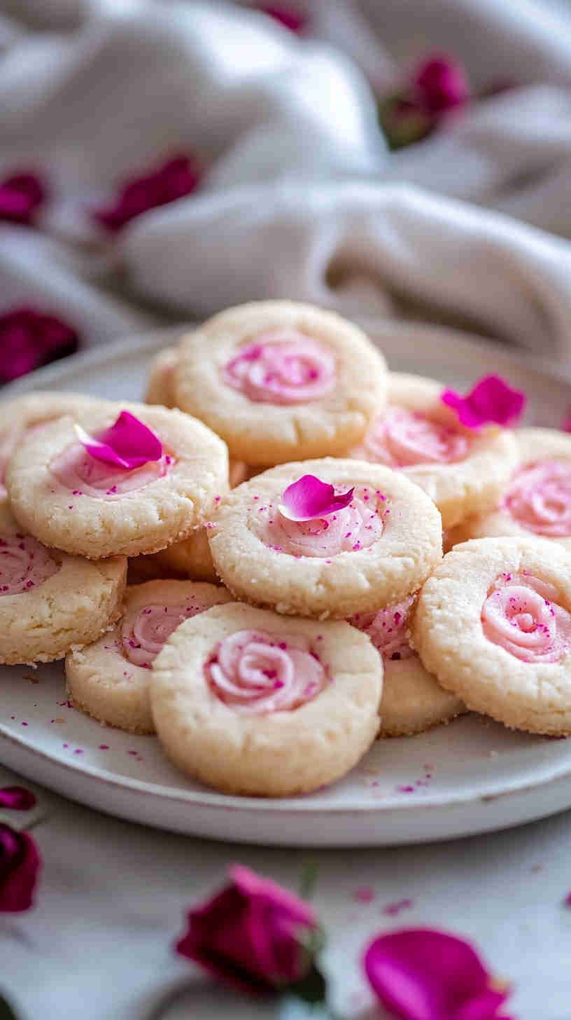 Rose Water Shortbread Cookies