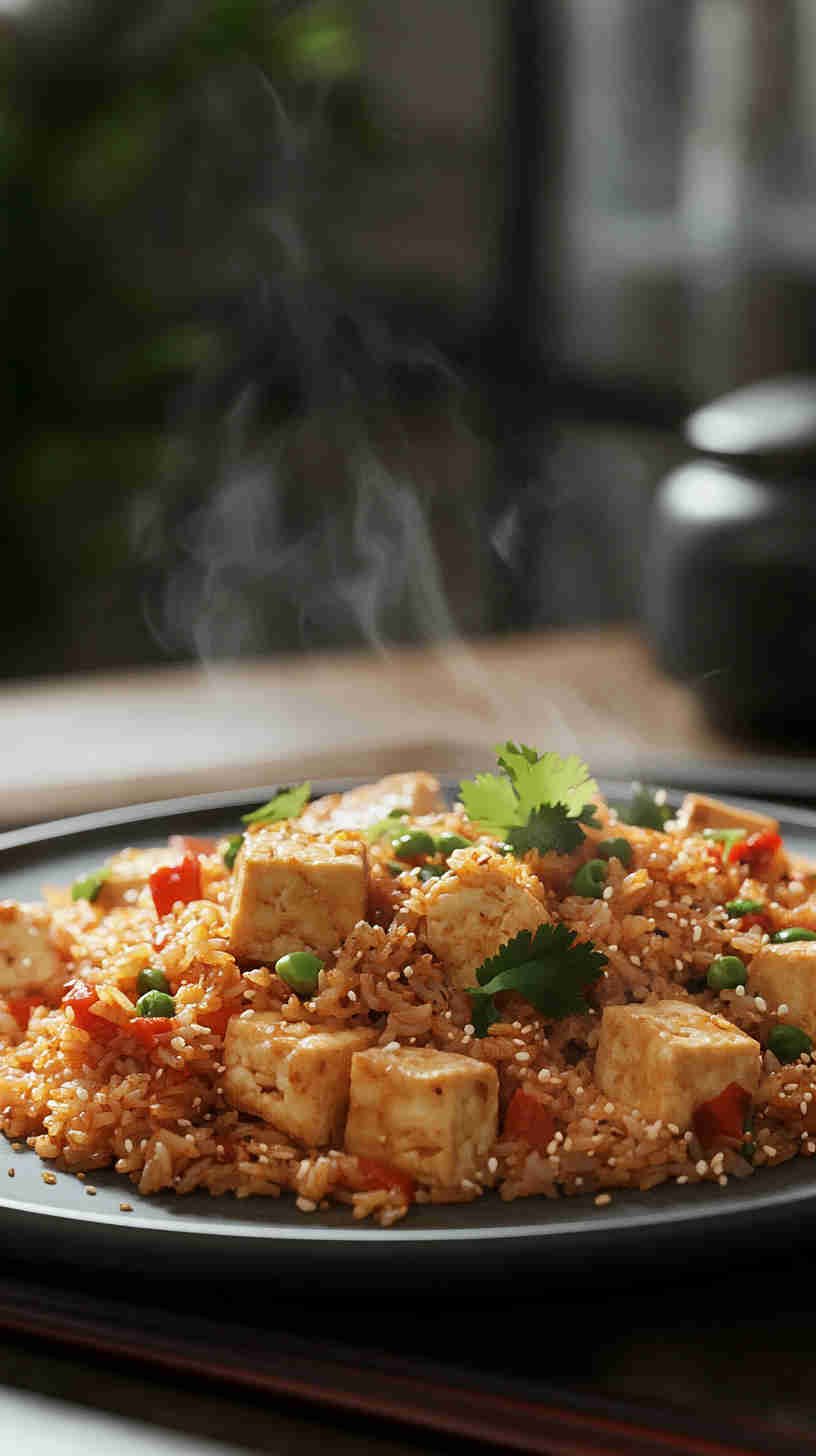 Spicy Szechuan Fried Rice with Tofu