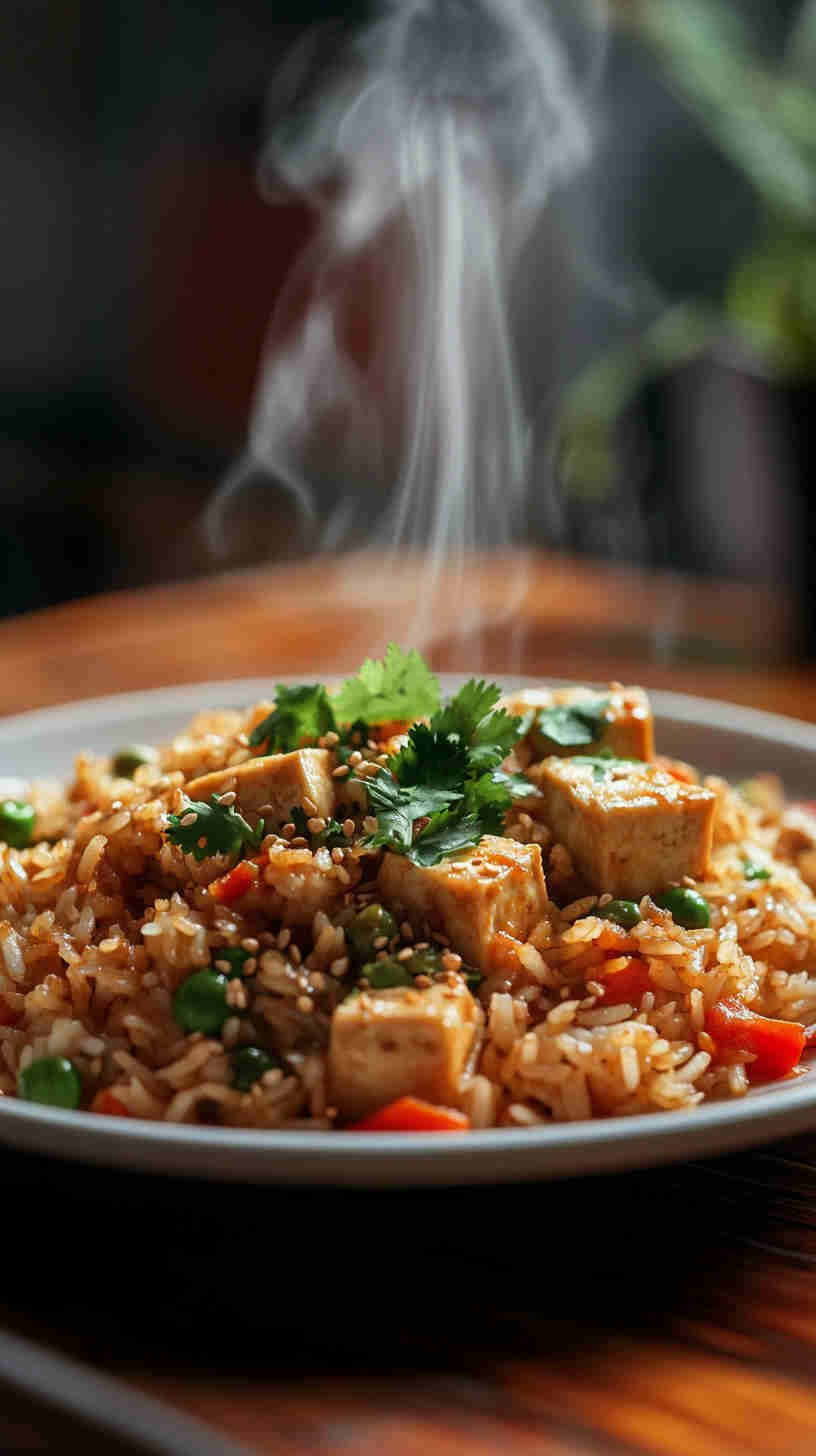Spicy Szechuan Fried Rice with Tofu