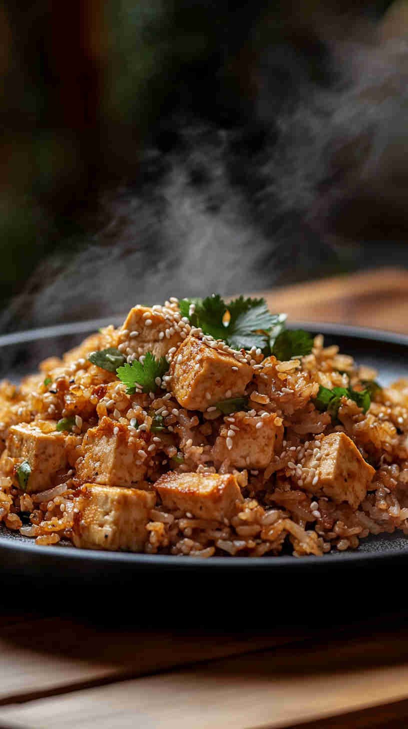 Spicy Szechuan Fried Rice with Tofu
