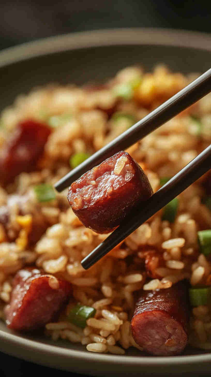 Stir-Fried Chinese Sausage Fried Rice