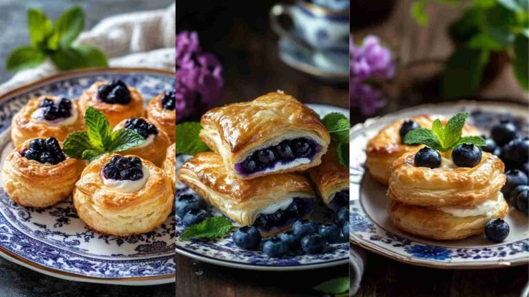 Blueberry and Cream Puff Pastries