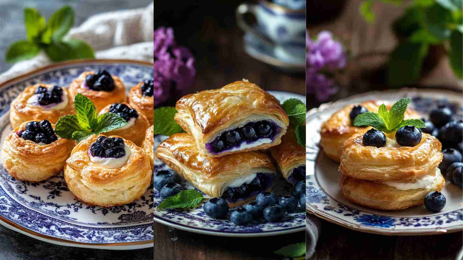 Blueberry and Cream Puff Pastries