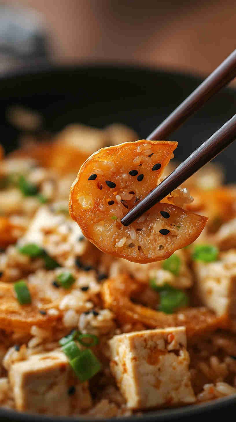 Vegetarian Lotus Root and Tofu Fried Rice