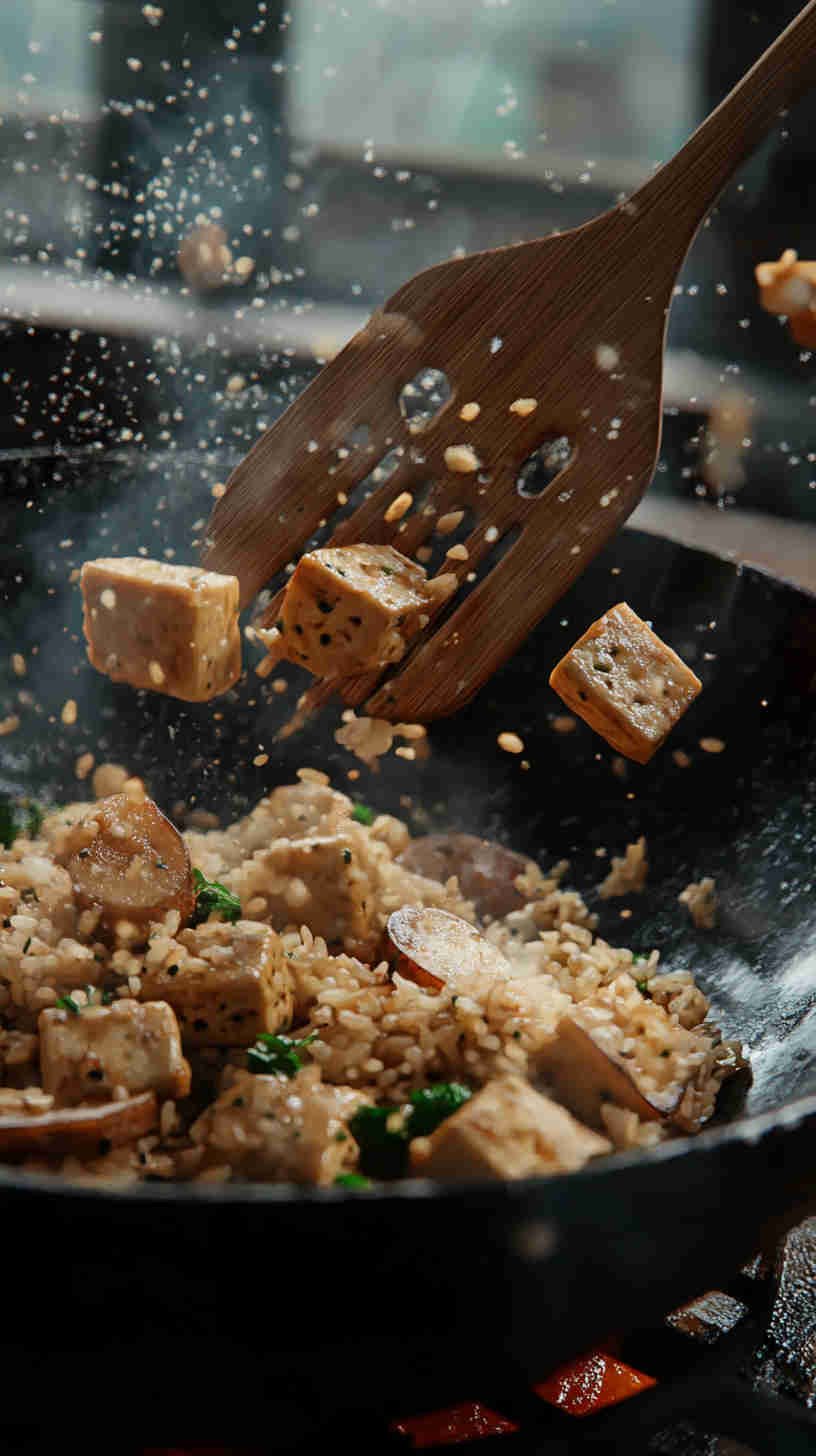 Vegetarian Lotus Root and Tofu Fried Rice