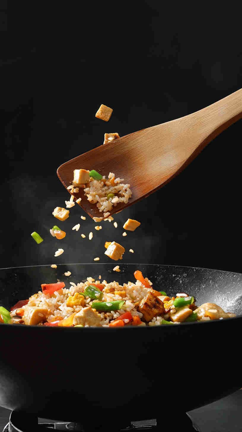 Vegetarian Lotus Root and Tofu Fried Rice