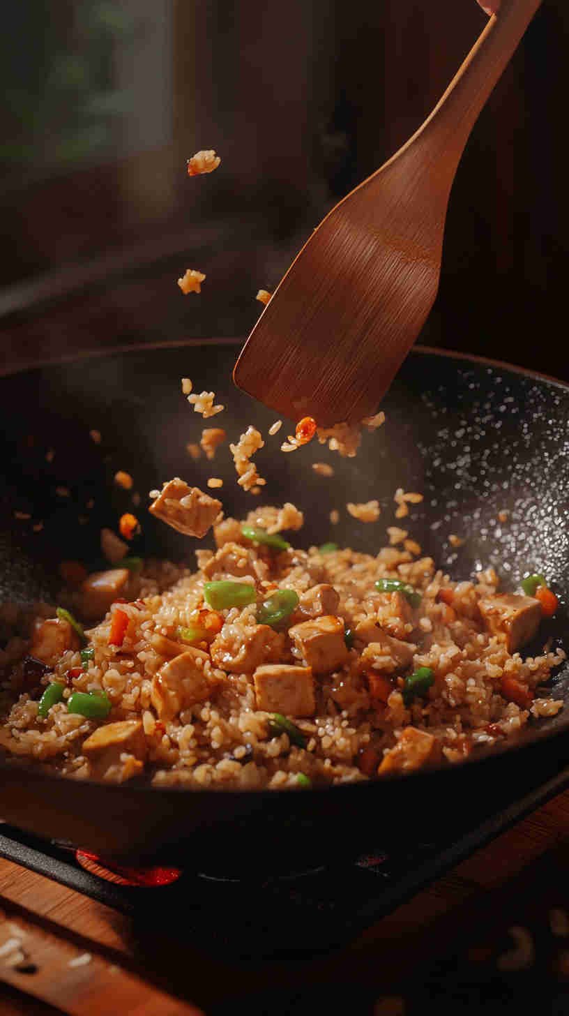 Vegetarian Lotus Root and Tofu Fried Rice