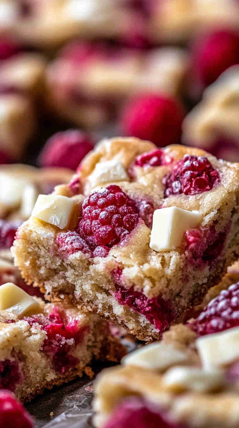White Chocolate Raspberry Blondies