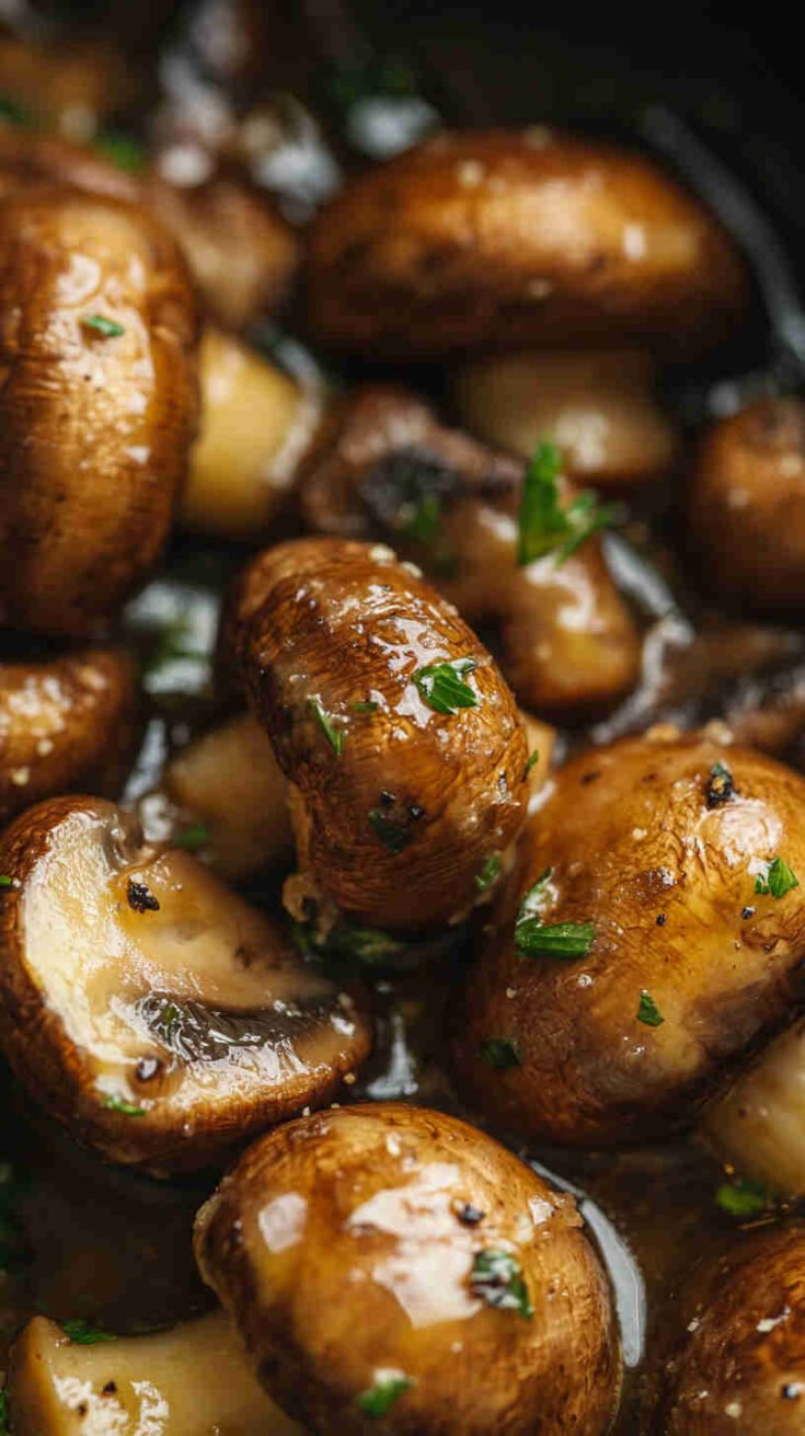 Air Fryer Buttered Mushrooms Recipe