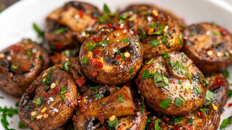 Air Fryer Chili Garlic Mushrooms Recipe