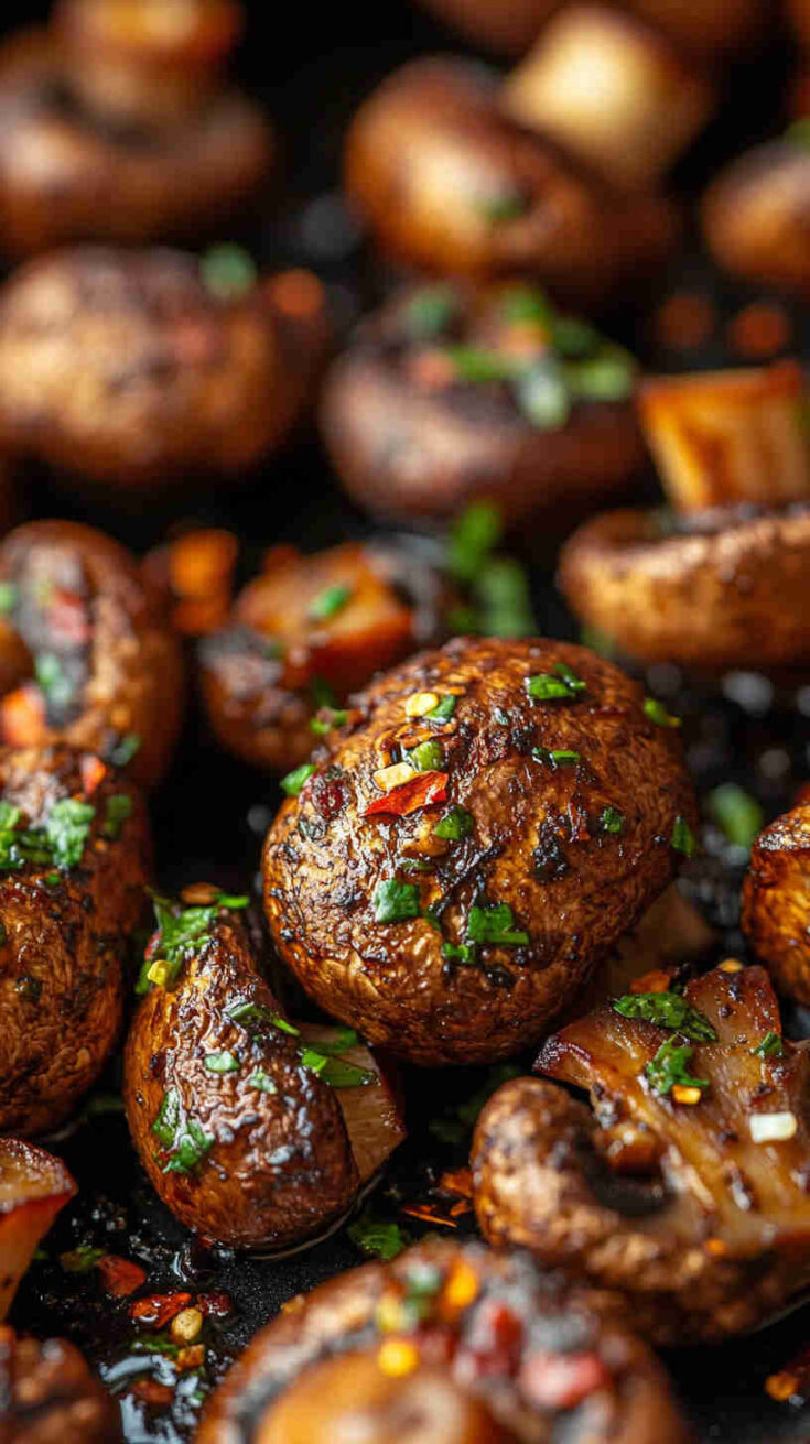 Air Fryer Chili Garlic Mushrooms Recipe