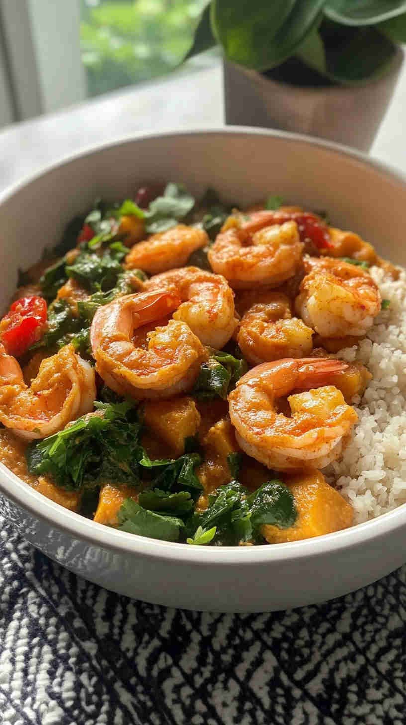 Coconut Curry Shrimp with Cauliflower Rice