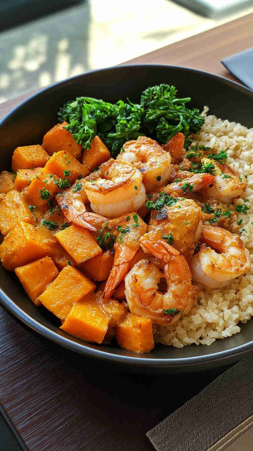 Coconut Curry Shrimp with Cauliflower Rice
