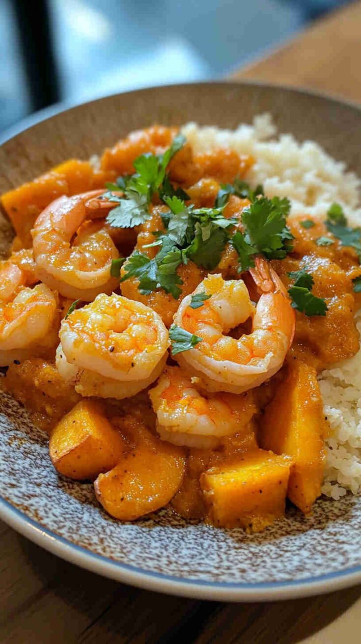 Coconut Curry Shrimp with Cauliflower Rice