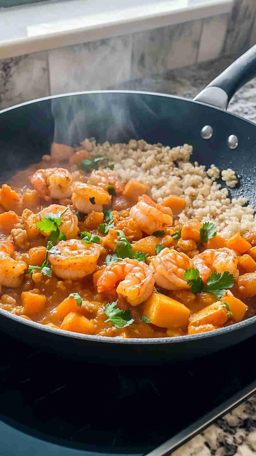Coconut Curry Shrimp with Cauliflower Rice