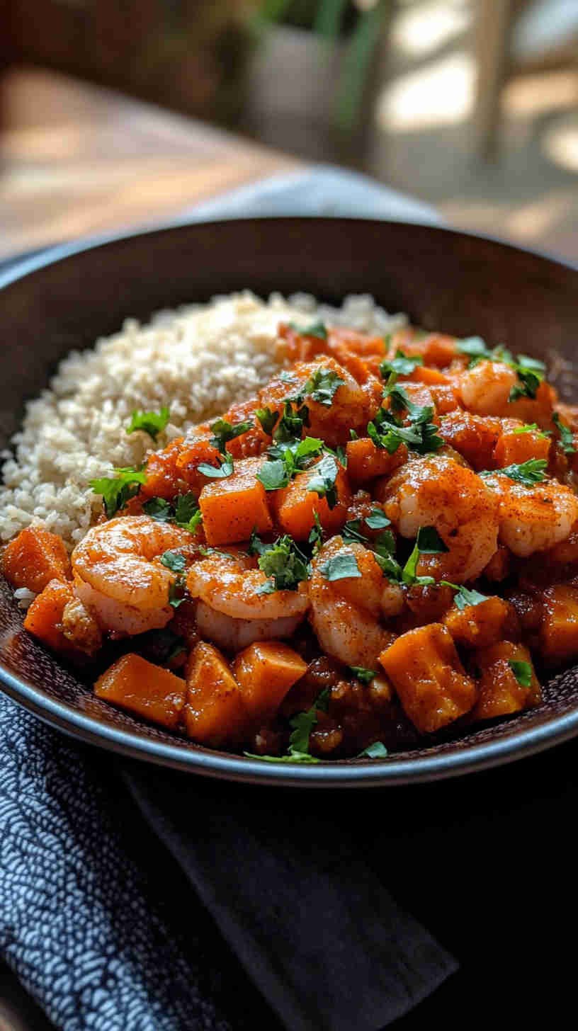 Coconut Curry Shrimp with Cauliflower Rice