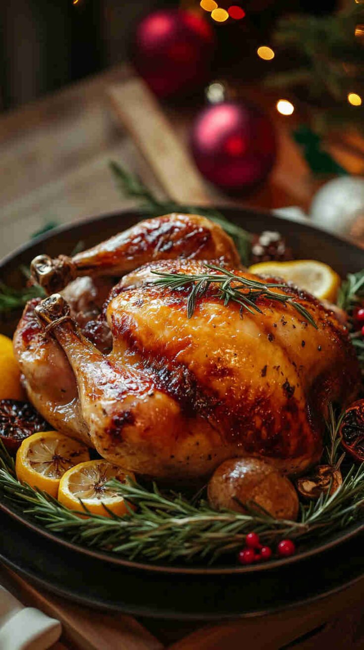 Italian Christmas Roast Chicken with Rosemary Recipe