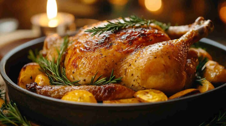 Italian Christmas Roast Chicken with Rosemary Recipe