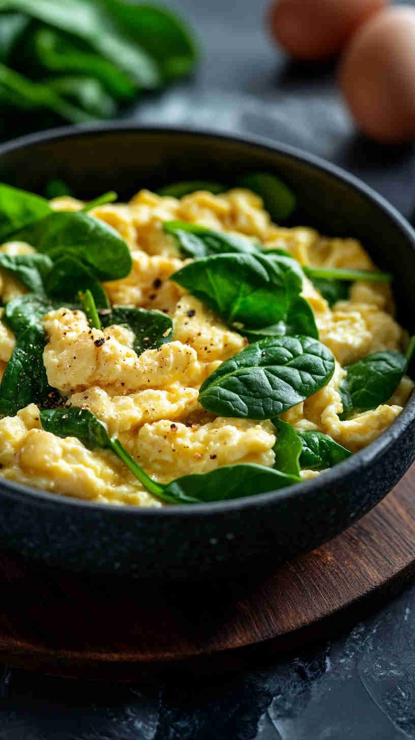 Muscle-Gaining Egg White Scramble with Spinach