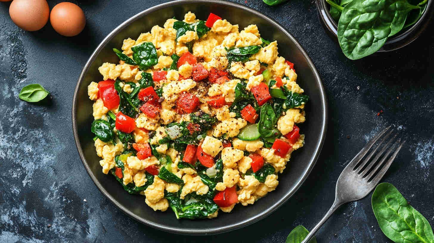 Muscle-Gaining Egg White Scramble with Spinach