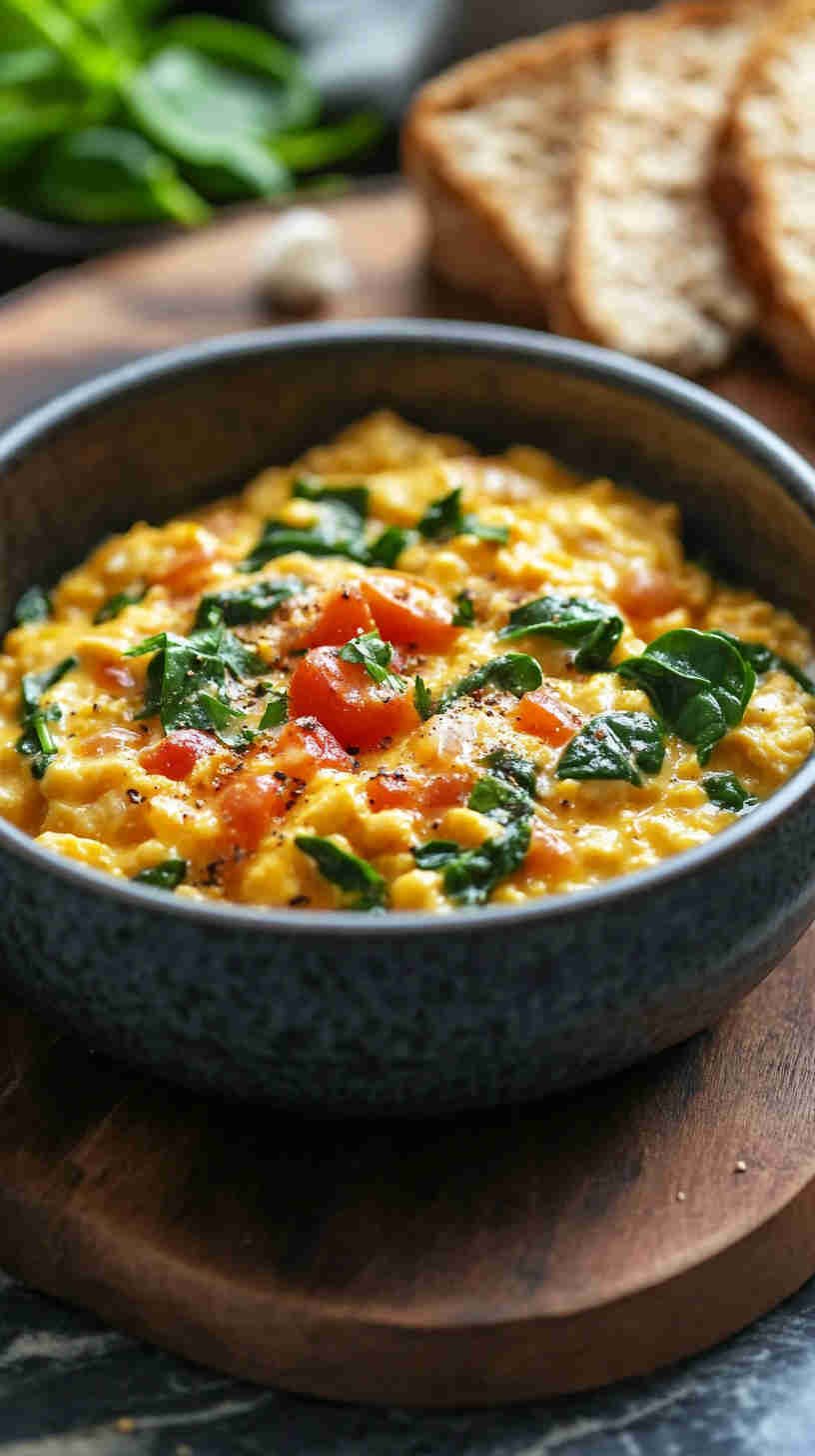Muscle-Gaining Egg White Scramble with Spinach
