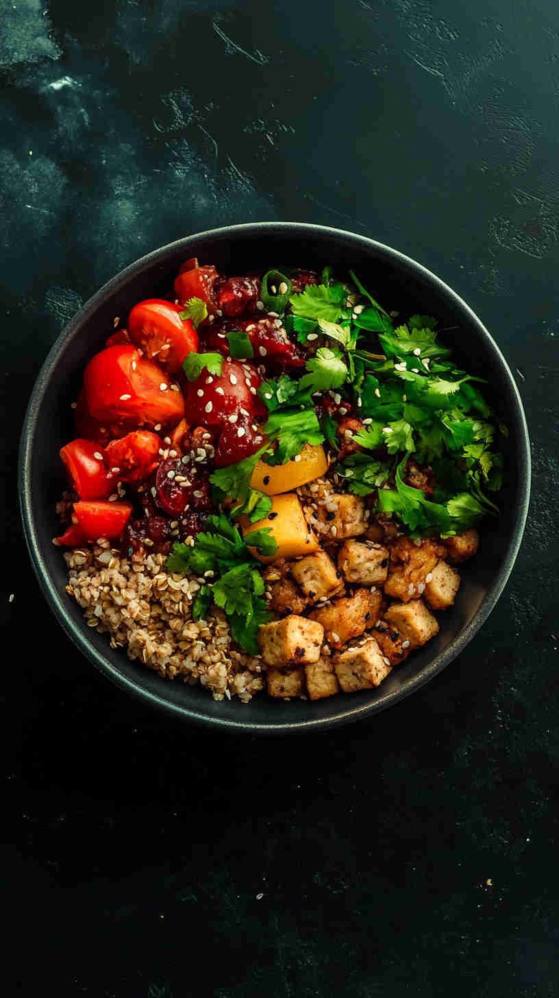 Nutritious Veggie Stir-Fry with Tofu and Brown Rice