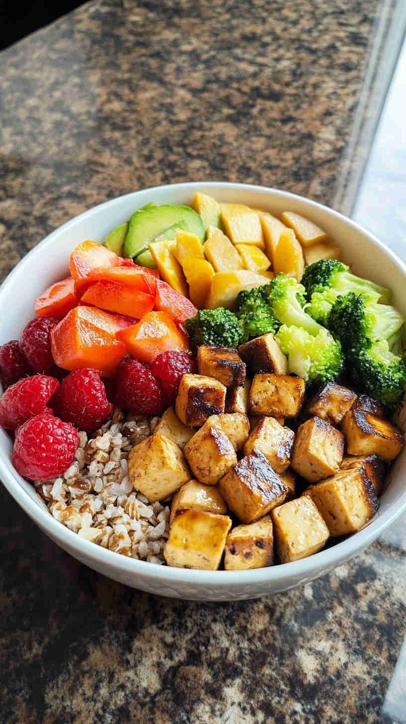 Nutritious Veggie Stir-Fry with Tofu and Brown Rice