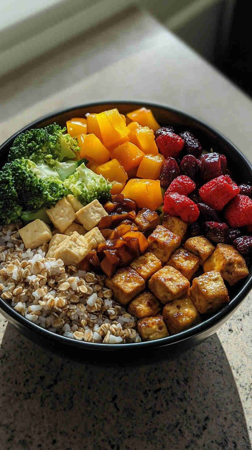 Nutritious Veggie Stir-Fry with Tofu and Brown Rice