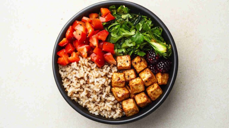 Nutritious Veggie Stir-Fry with Tofu and Brown Rice