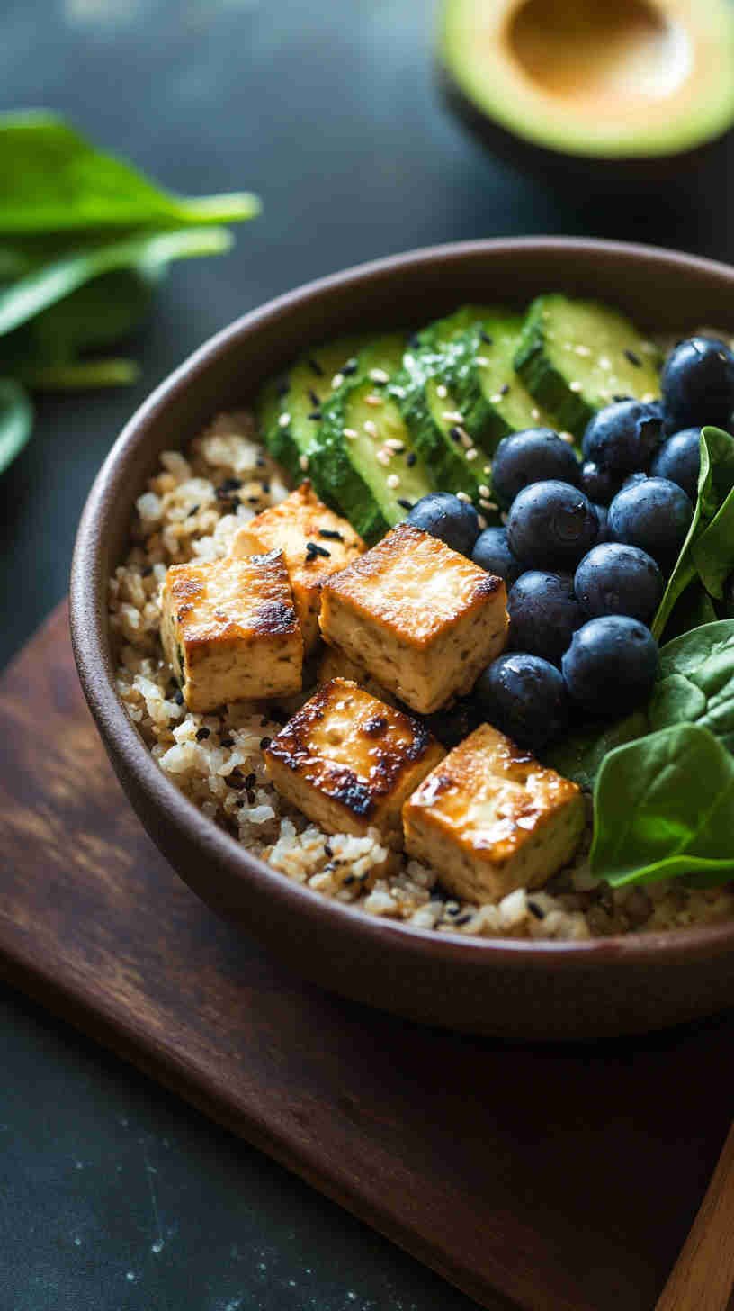 Nutritious Veggie Stir-Fry with Tofu and Brown Rice