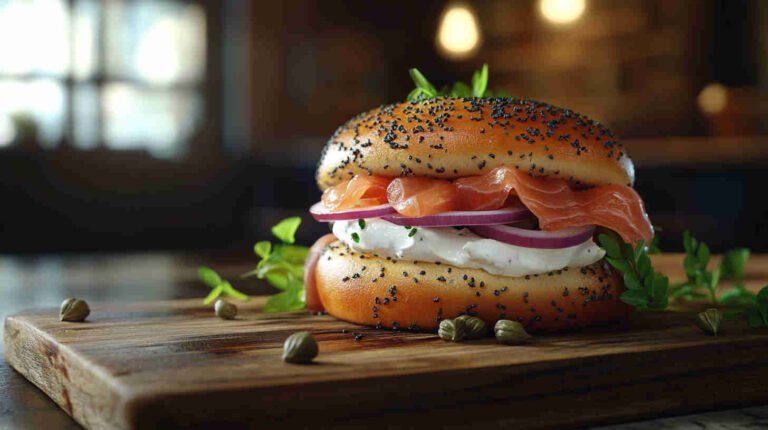 Smoked Salmon & Cream Cheese Bagel Recipe