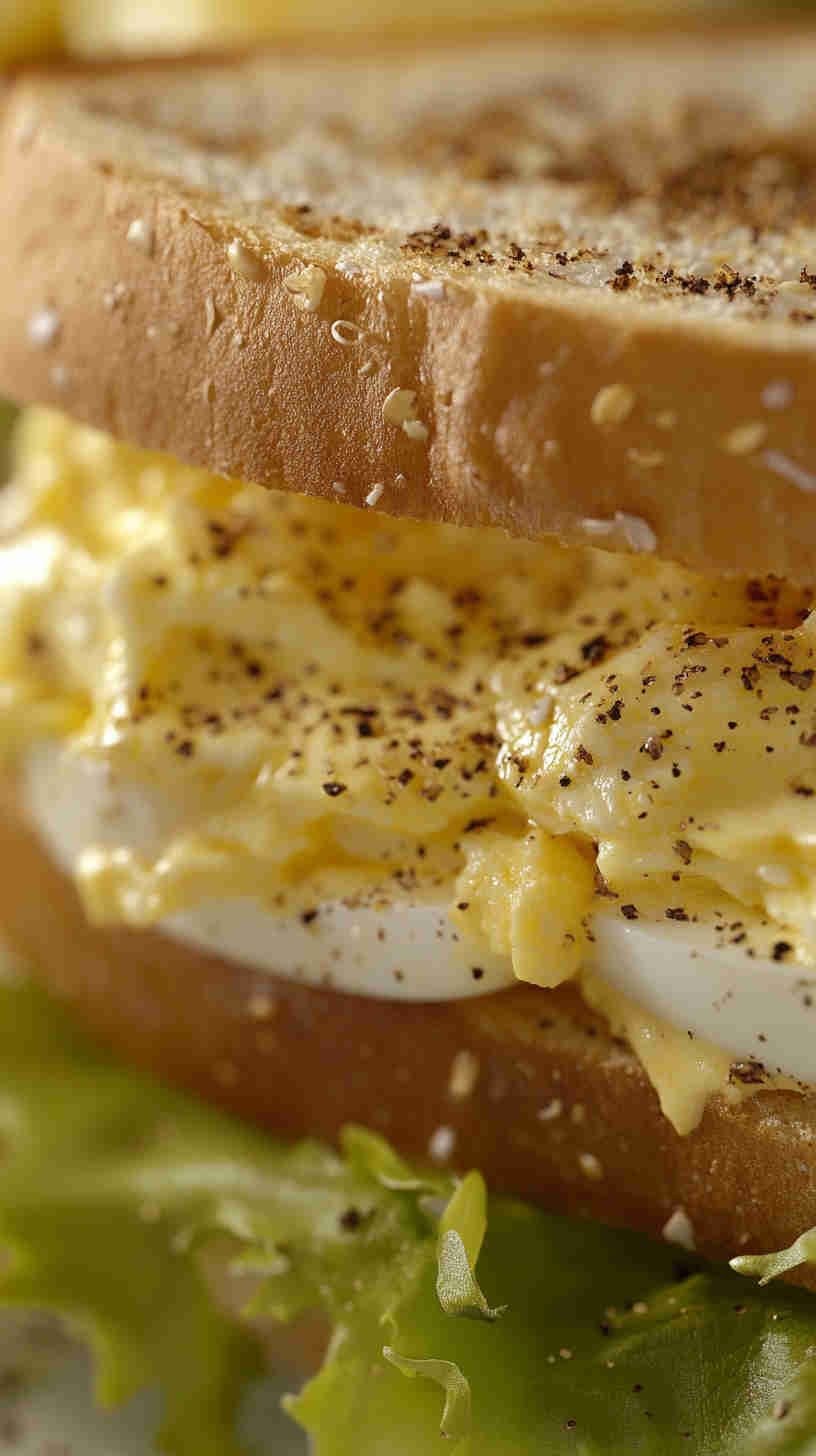 Egg Salad Sandwich with Dill Pickles