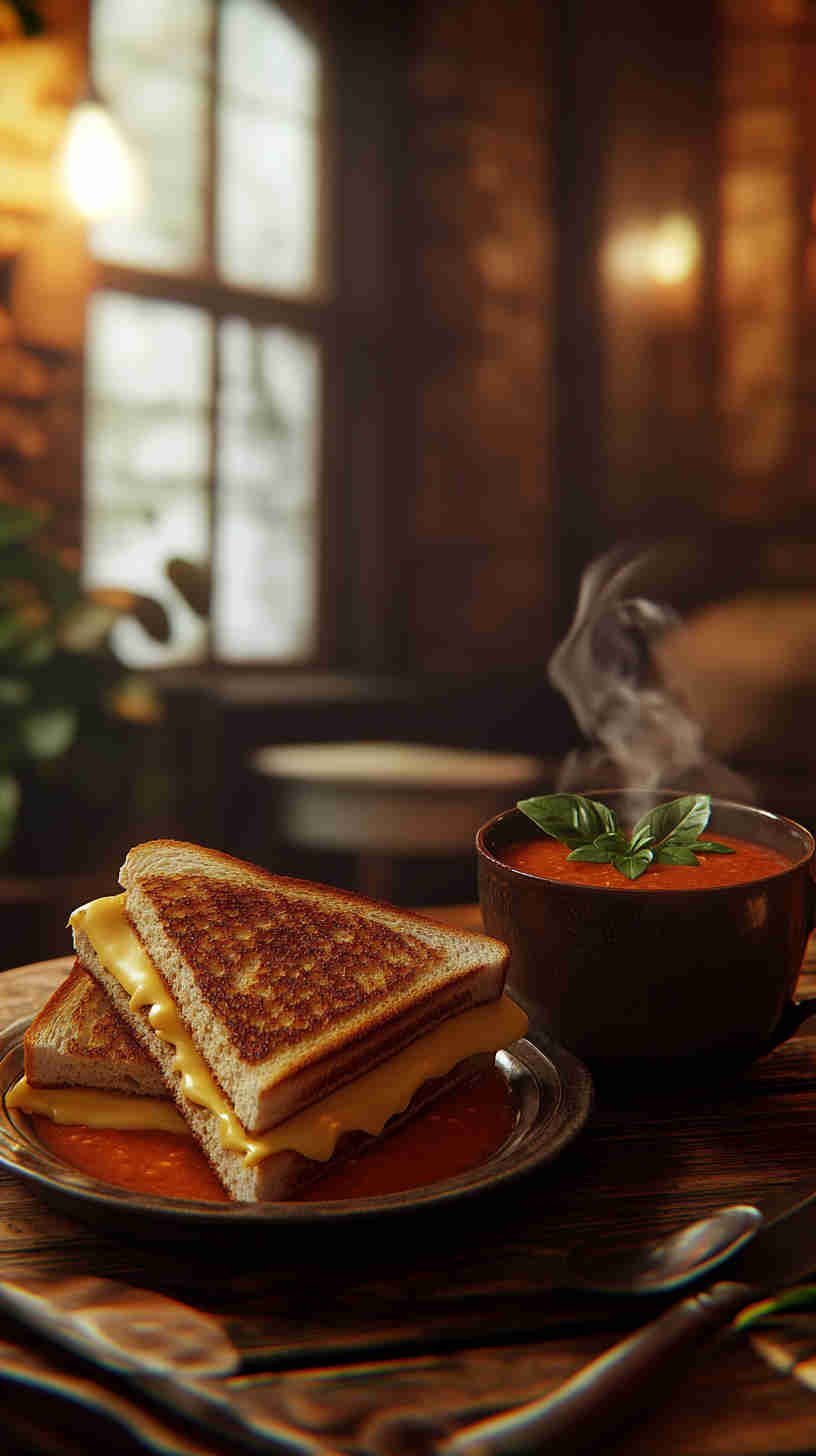Grilled Cheese & Tomato Soup Sandwich