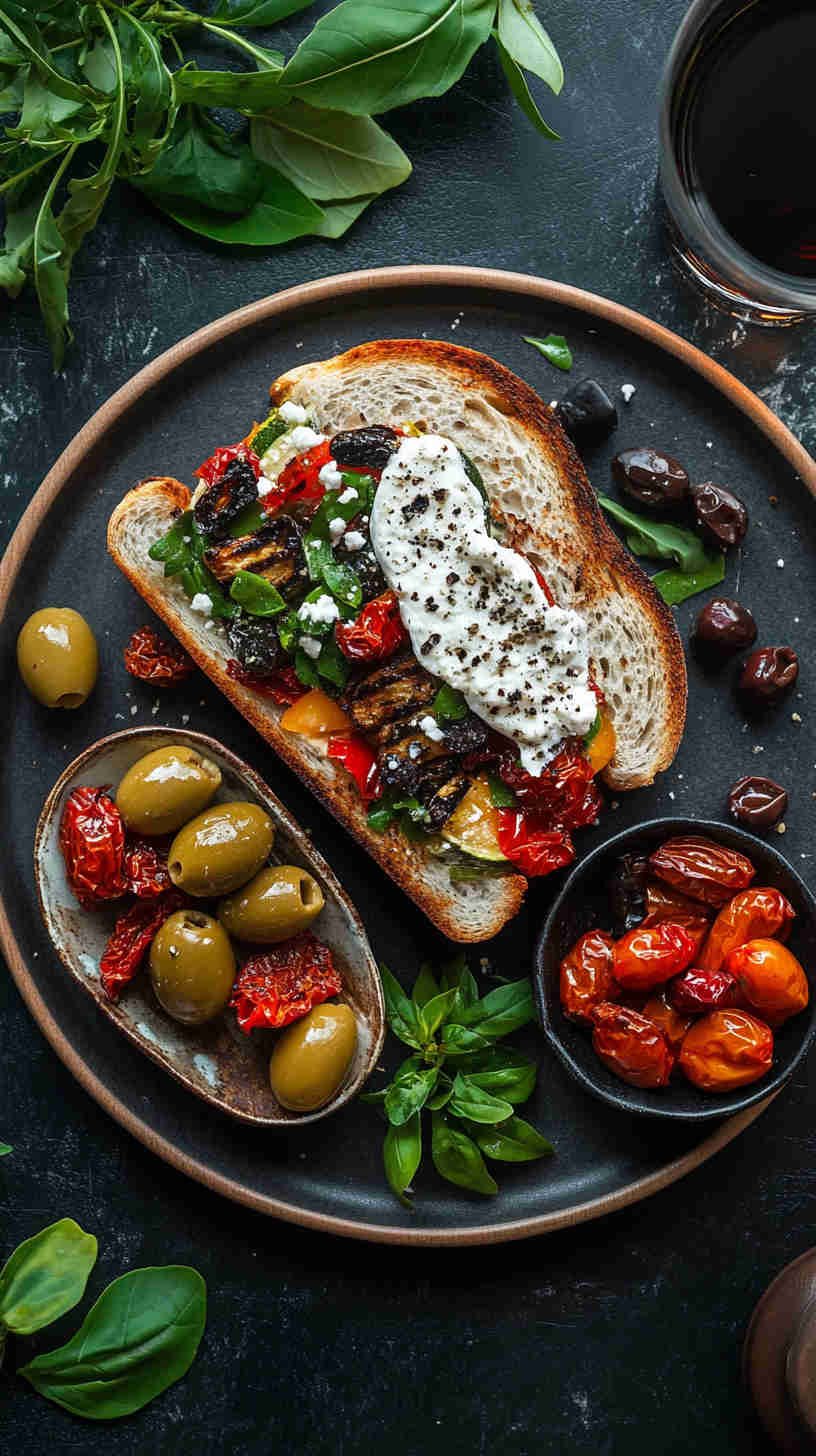 Grilled Veggie & Goat Cheese Sandwich