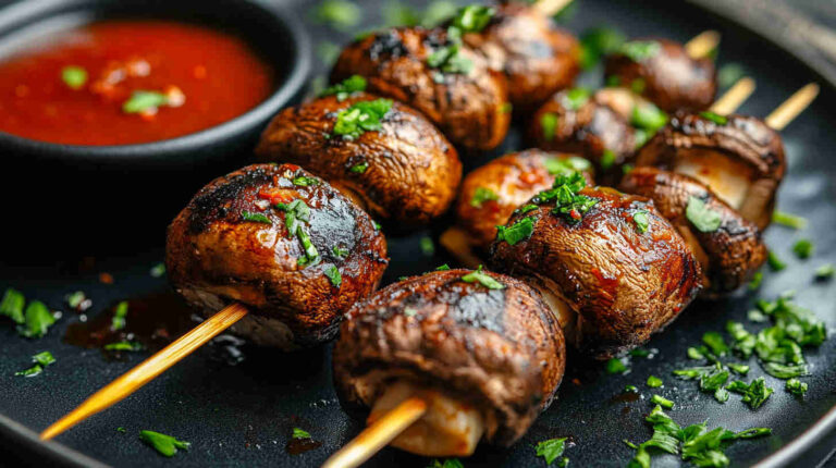 Air Fryer Mushroom Skewers Recipe