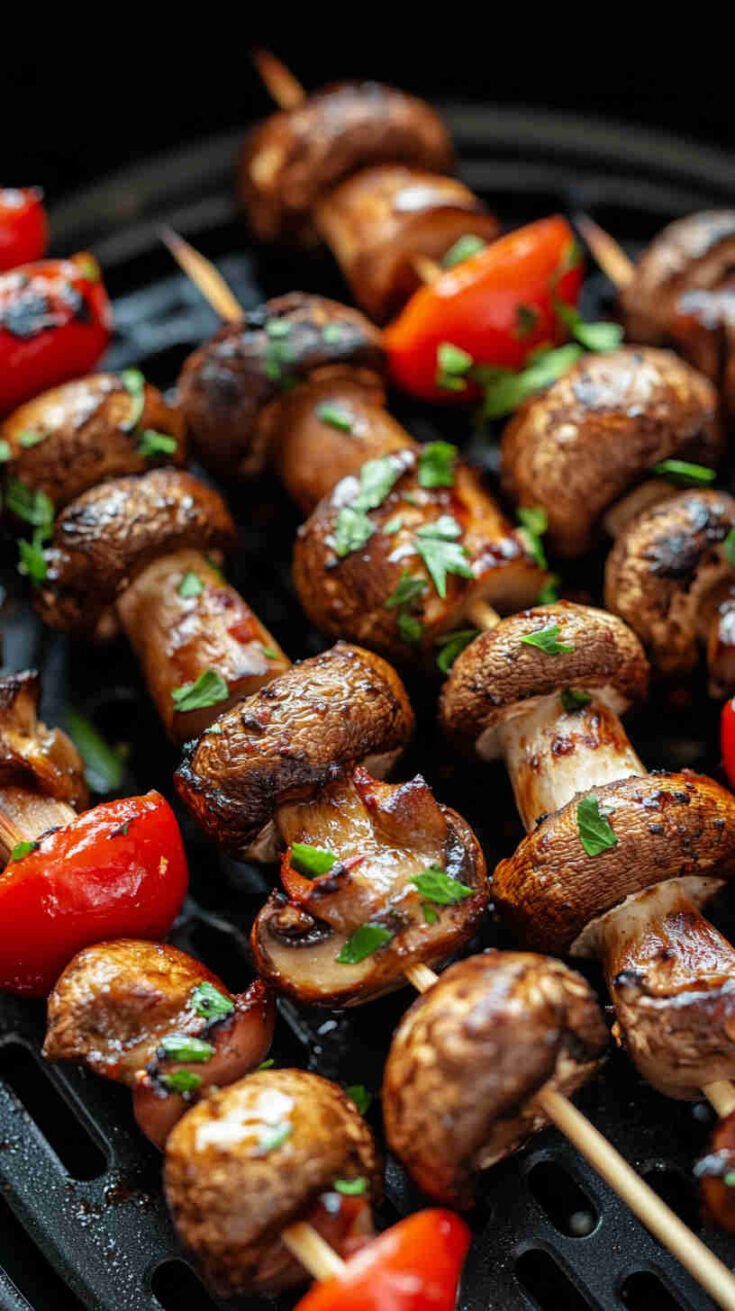 Air Fryer Mushroom Skewers Recipe