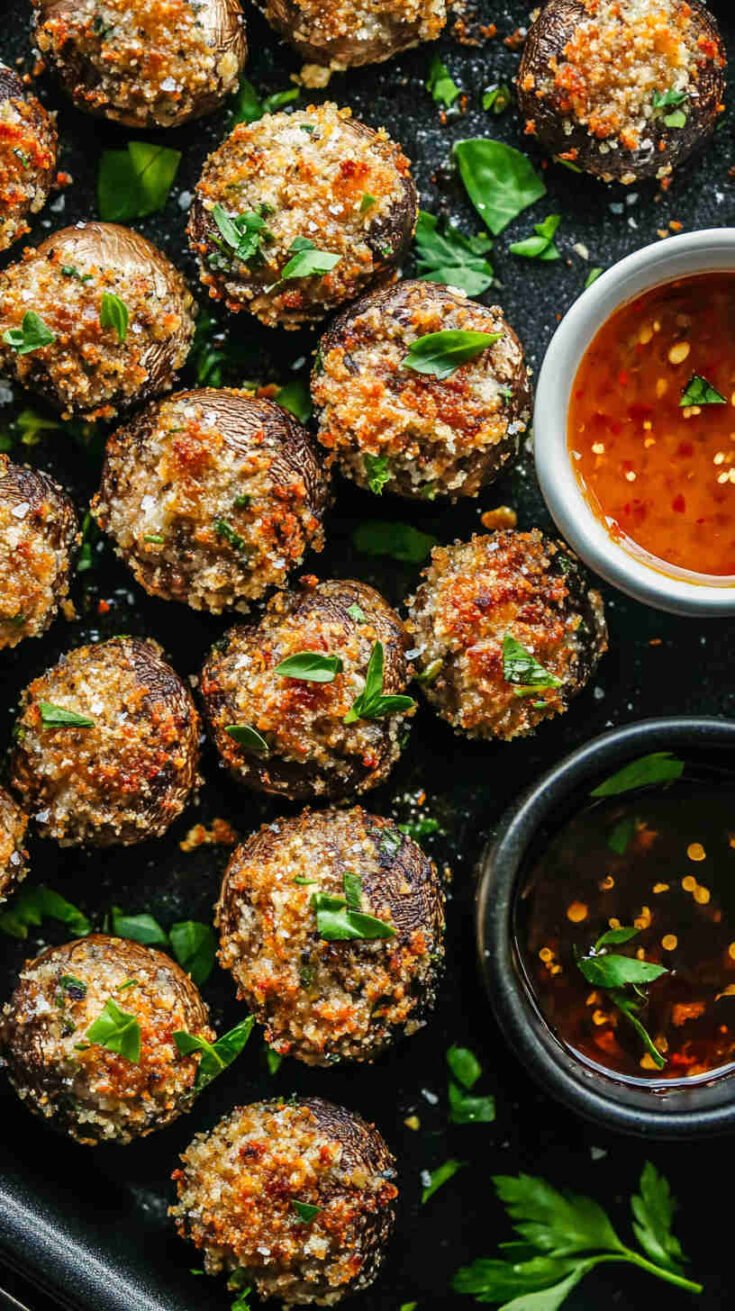 Air Fryer Parmesan Crusted Mushrooms Recipe