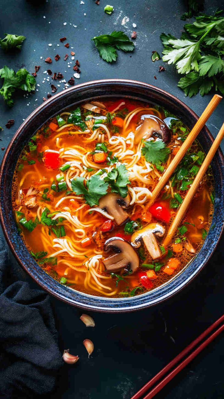 Asian Mushroom Miso Noodle Soup Recipe