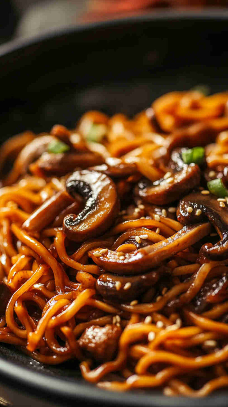 Asian Mushroom Yakisoba Noodles Recipe