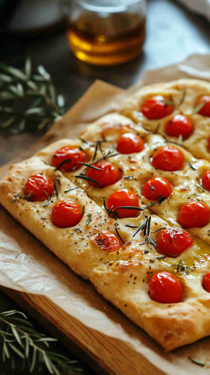 Authentic Focaccia Barese with Cherry Tomatoes